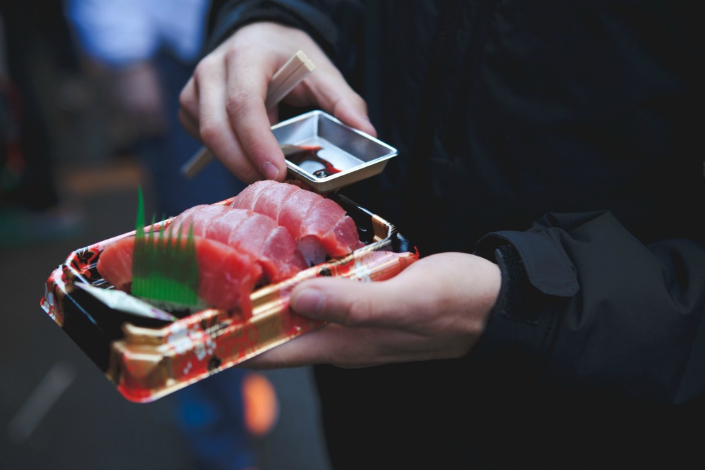 Trip to Tokyo sushi at Tsukiji Fish Market CREDIT Jonathan Forage on Unsplash